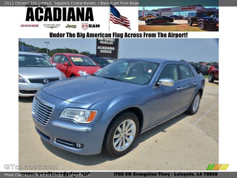 Sapphire Crystal Metallic / Black/Light Frost Beige 2011 Chrysler 300 Limited