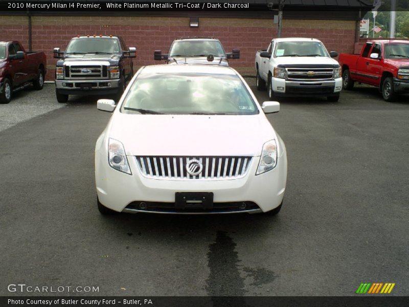White Platinum Metallic Tri-Coat / Dark Charcoal 2010 Mercury Milan I4 Premier