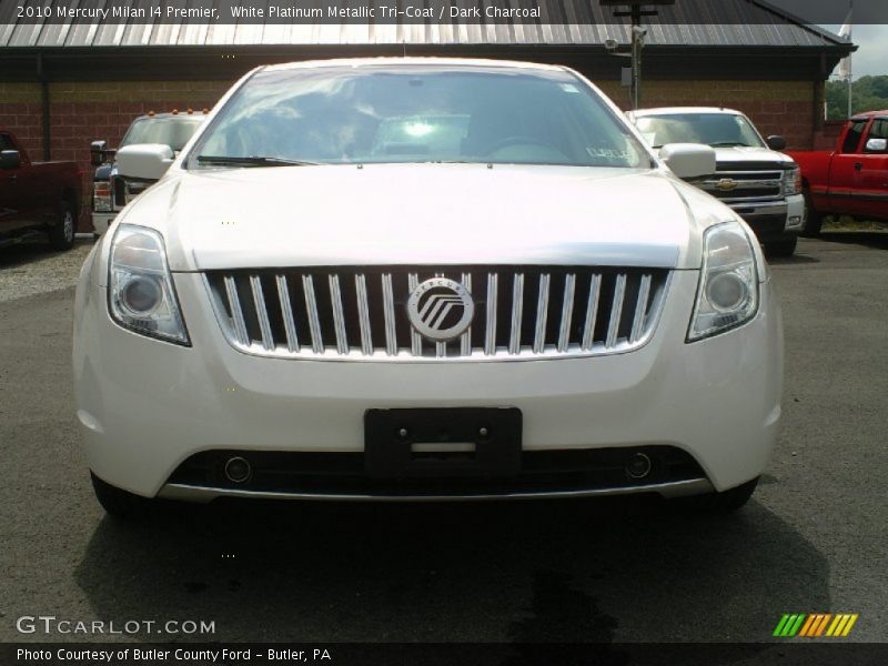 White Platinum Metallic Tri-Coat / Dark Charcoal 2010 Mercury Milan I4 Premier