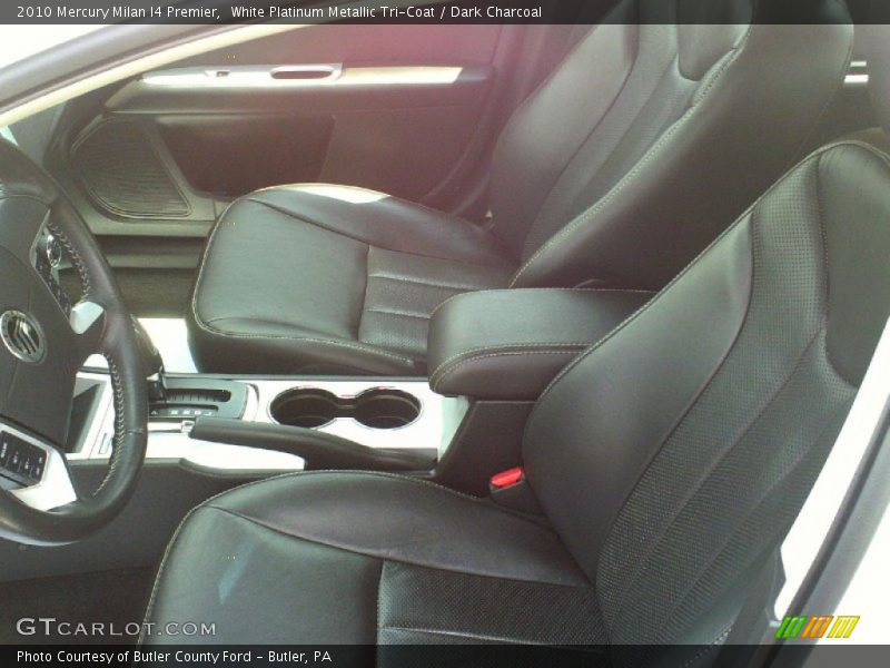 White Platinum Metallic Tri-Coat / Dark Charcoal 2010 Mercury Milan I4 Premier