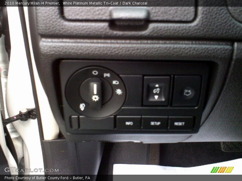 White Platinum Metallic Tri-Coat / Dark Charcoal 2010 Mercury Milan I4 Premier