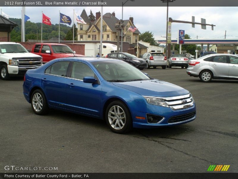 Blue Flame Metallic / Charcoal Black 2012 Ford Fusion SEL