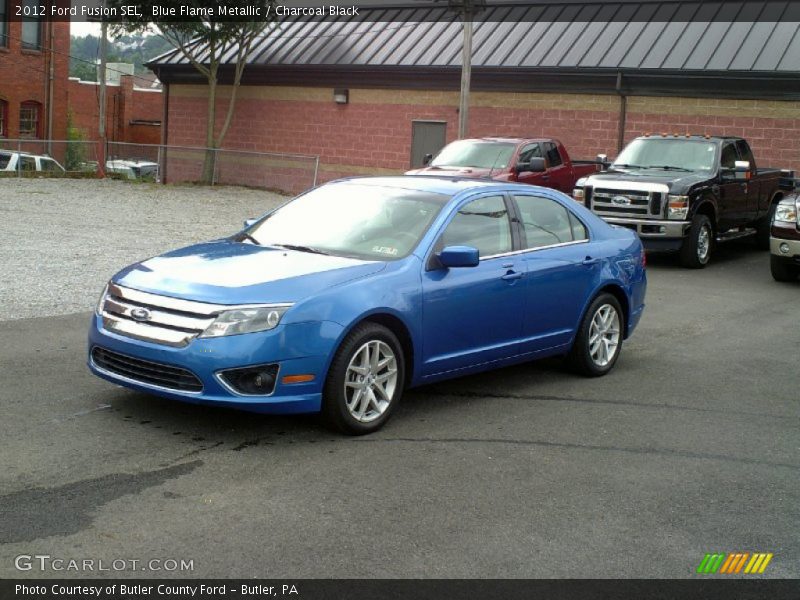 Blue Flame Metallic / Charcoal Black 2012 Ford Fusion SEL