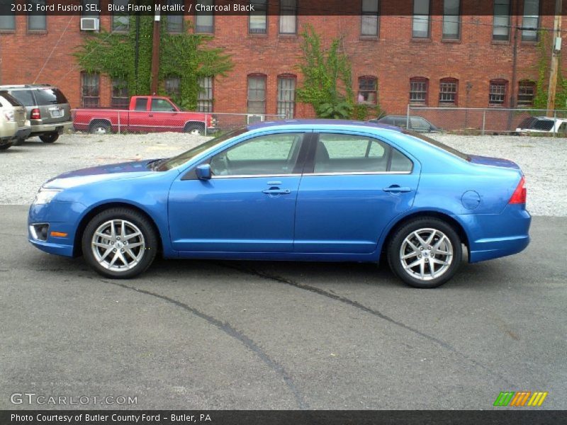 Blue Flame Metallic / Charcoal Black 2012 Ford Fusion SEL