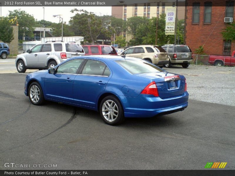 Blue Flame Metallic / Charcoal Black 2012 Ford Fusion SEL