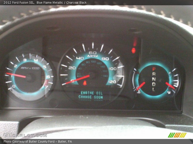 Blue Flame Metallic / Charcoal Black 2012 Ford Fusion SEL