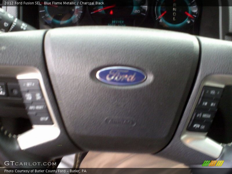 Blue Flame Metallic / Charcoal Black 2012 Ford Fusion SEL