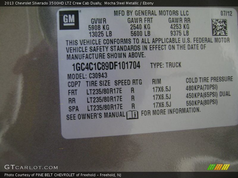 Mocha Steel Metallic / Ebony 2013 Chevrolet Silverado 3500HD LTZ Crew Cab Dually