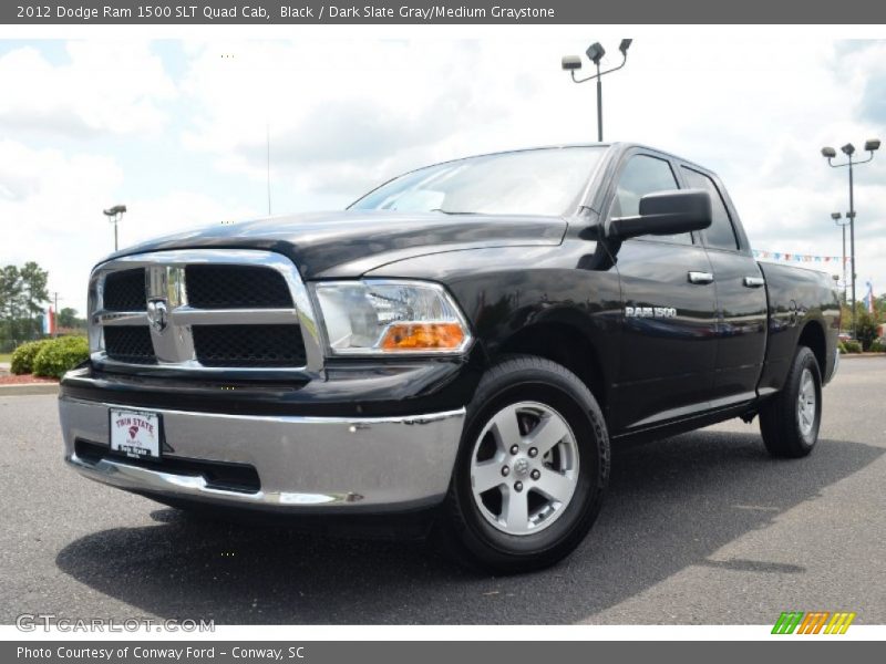 Black / Dark Slate Gray/Medium Graystone 2012 Dodge Ram 1500 SLT Quad Cab