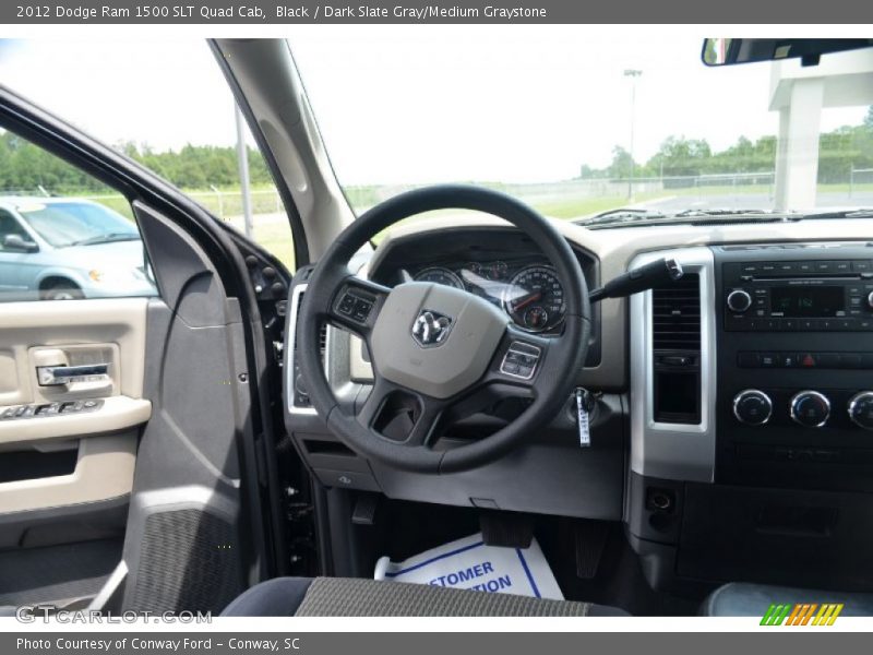Black / Dark Slate Gray/Medium Graystone 2012 Dodge Ram 1500 SLT Quad Cab