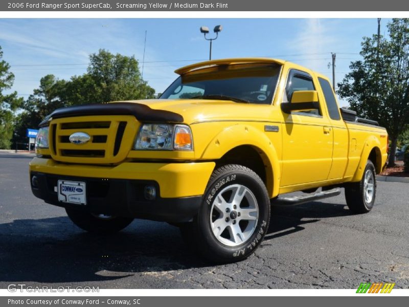 Screaming Yellow / Medium Dark Flint 2006 Ford Ranger Sport SuperCab