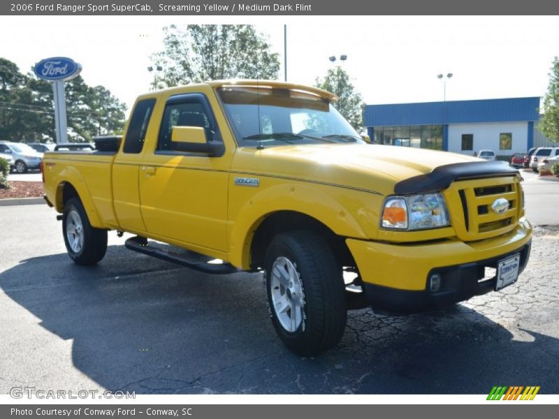 Screaming Yellow / Medium Dark Flint 2006 Ford Ranger Sport SuperCab