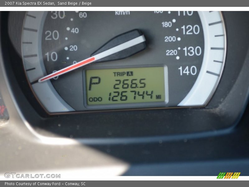 Sand Beige / Beige 2007 Kia Spectra EX Sedan