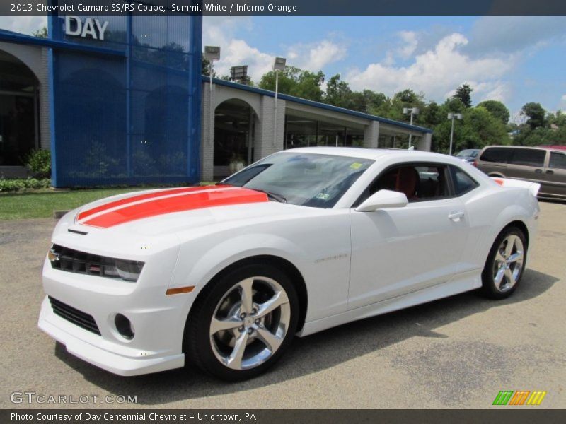 Summit White / Inferno Orange 2013 Chevrolet Camaro SS/RS Coupe