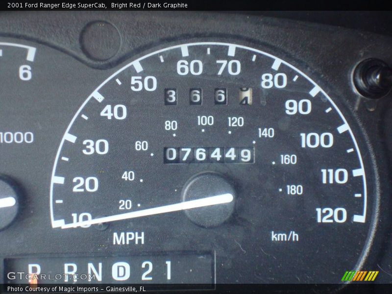 Bright Red / Dark Graphite 2001 Ford Ranger Edge SuperCab