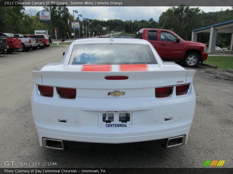 Summit White / Inferno Orange 2013 Chevrolet Camaro SS/RS Coupe