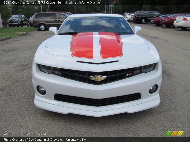 Summit White / Inferno Orange 2013 Chevrolet Camaro SS/RS Coupe