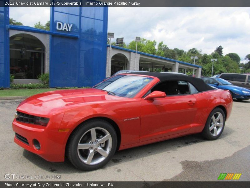 Inferno Orange Metallic / Gray 2012 Chevrolet Camaro LT/RS Convertible