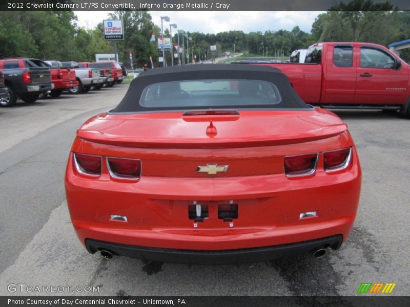 Inferno Orange Metallic / Gray 2012 Chevrolet Camaro LT/RS Convertible