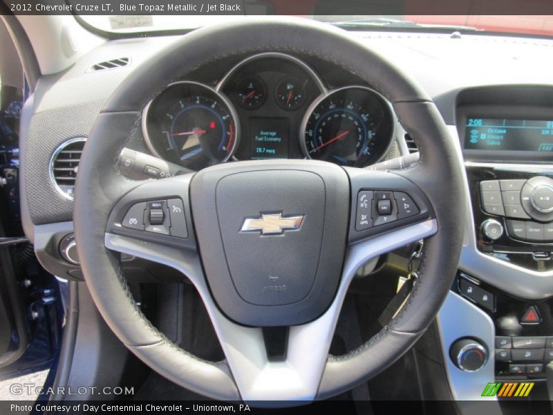 Blue Topaz Metallic / Jet Black 2012 Chevrolet Cruze LT