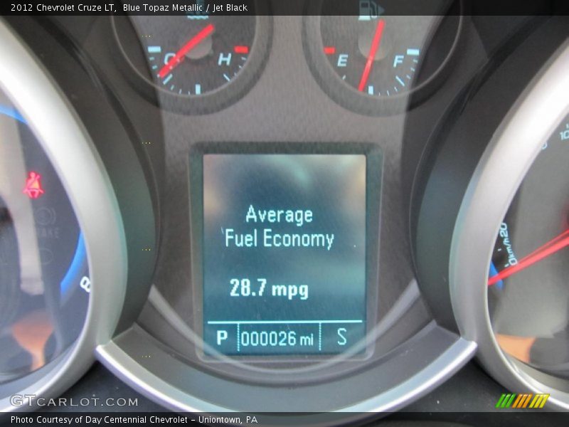 Blue Topaz Metallic / Jet Black 2012 Chevrolet Cruze LT
