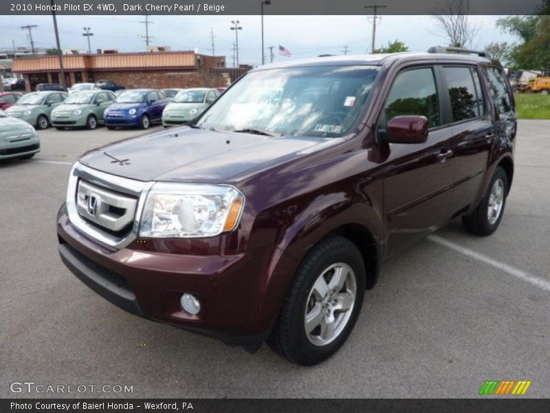 Dark Cherry Pearl / Beige 2010 Honda Pilot EX 4WD