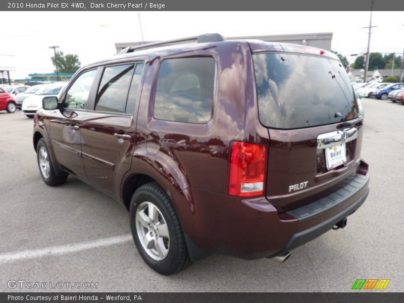 Dark Cherry Pearl / Beige 2010 Honda Pilot EX 4WD
