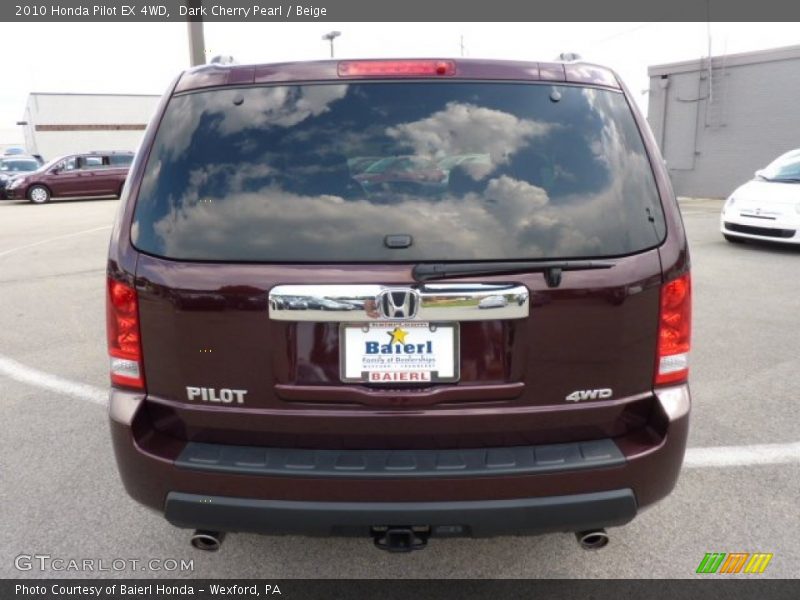 Dark Cherry Pearl / Beige 2010 Honda Pilot EX 4WD