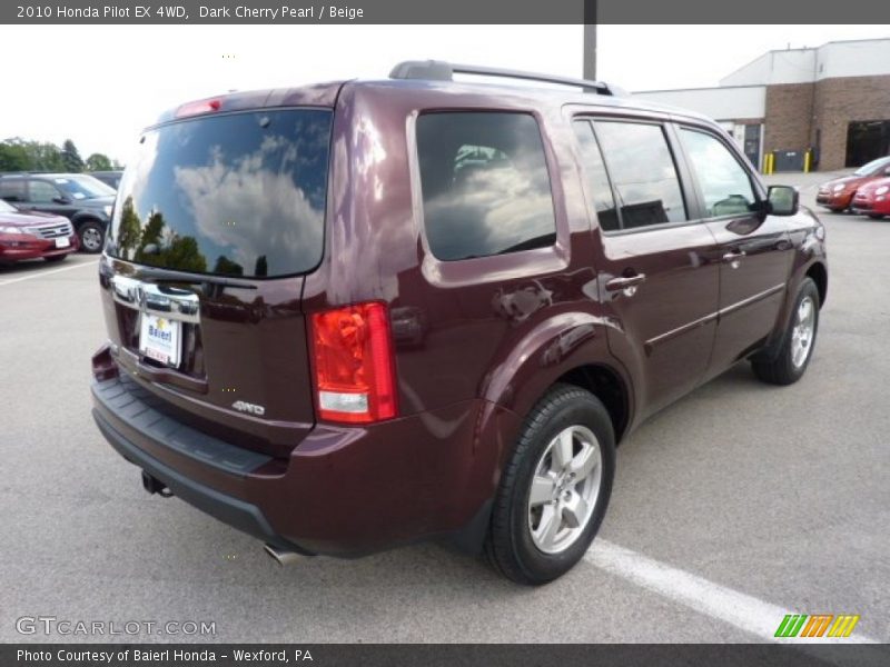 Dark Cherry Pearl / Beige 2010 Honda Pilot EX 4WD