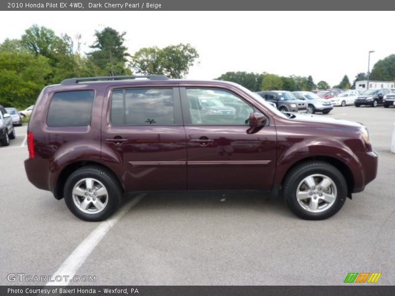 Dark Cherry Pearl / Beige 2010 Honda Pilot EX 4WD