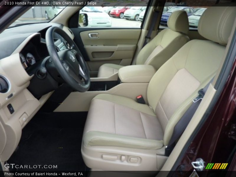 Dark Cherry Pearl / Beige 2010 Honda Pilot EX 4WD