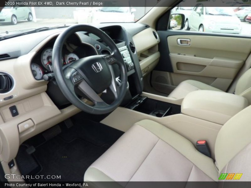 Dark Cherry Pearl / Beige 2010 Honda Pilot EX 4WD