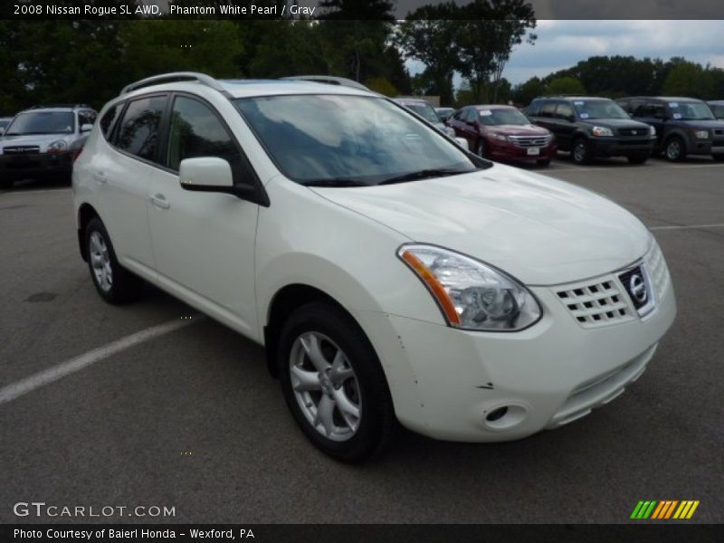 Phantom White Pearl / Gray 2008 Nissan Rogue SL AWD