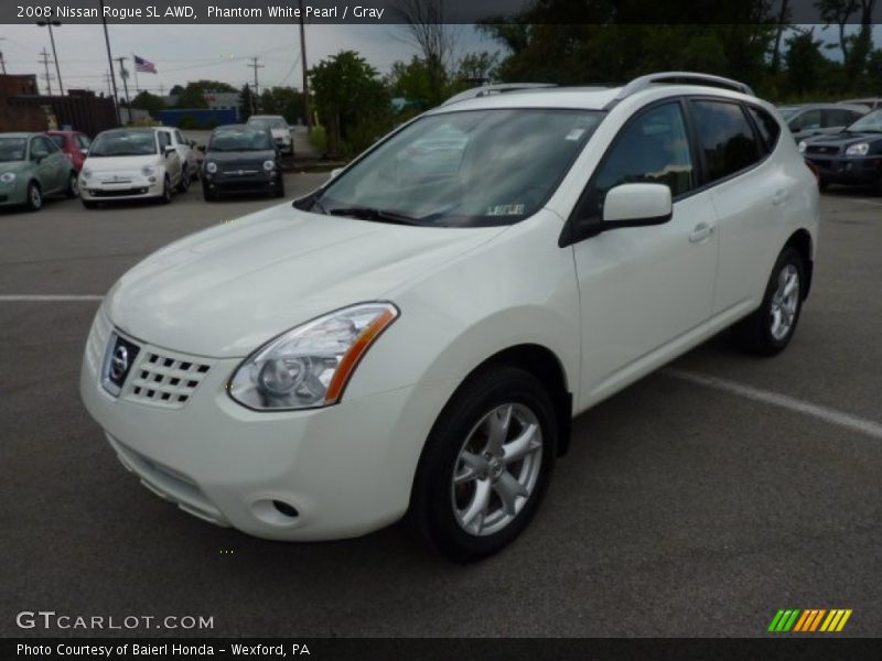 Phantom White Pearl / Gray 2008 Nissan Rogue SL AWD