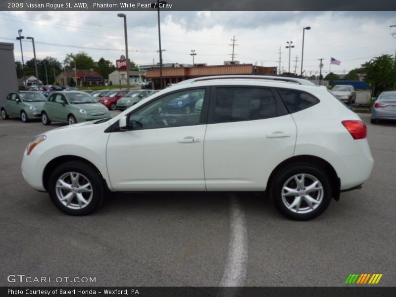 Phantom White Pearl / Gray 2008 Nissan Rogue SL AWD