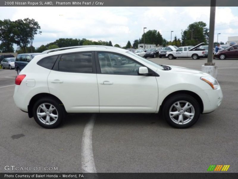 Phantom White Pearl / Gray 2008 Nissan Rogue SL AWD