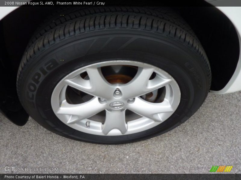 Phantom White Pearl / Gray 2008 Nissan Rogue SL AWD