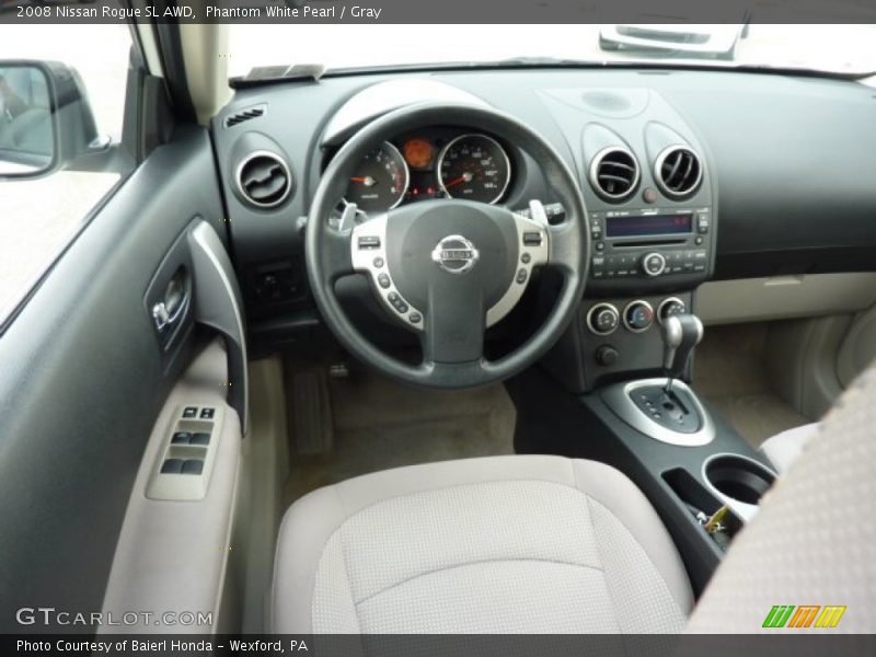 Phantom White Pearl / Gray 2008 Nissan Rogue SL AWD