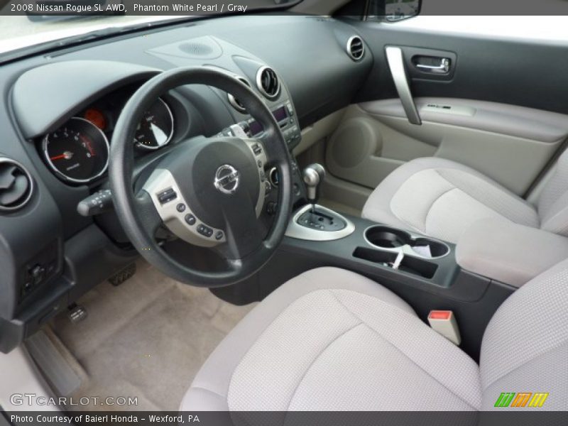 Phantom White Pearl / Gray 2008 Nissan Rogue SL AWD