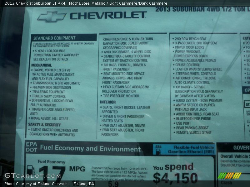 Mocha Steel Metallic / Light Cashmere/Dark Cashmere 2013 Chevrolet Suburban LT 4x4