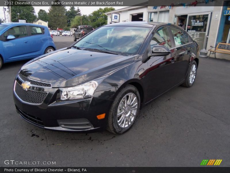 Black Granite Metallic / Jet Black/Sport Red 2012 Chevrolet Cruze Eco
