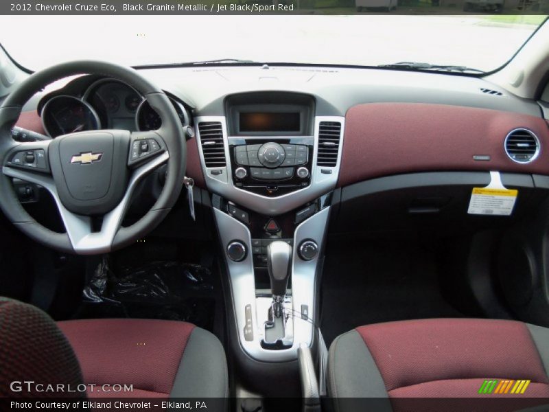 Black Granite Metallic / Jet Black/Sport Red 2012 Chevrolet Cruze Eco
