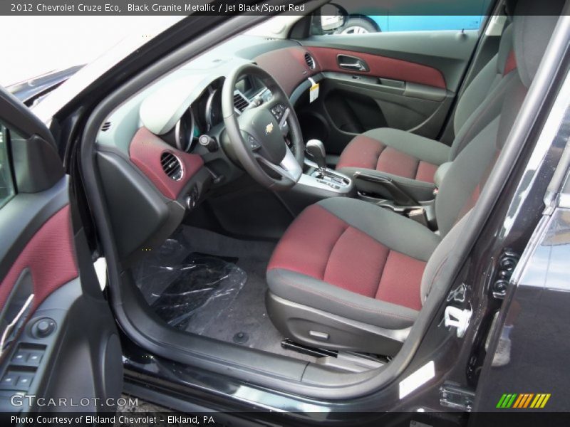 Black Granite Metallic / Jet Black/Sport Red 2012 Chevrolet Cruze Eco