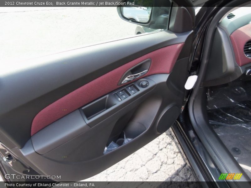 Black Granite Metallic / Jet Black/Sport Red 2012 Chevrolet Cruze Eco