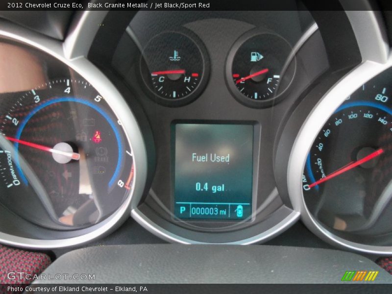 Black Granite Metallic / Jet Black/Sport Red 2012 Chevrolet Cruze Eco
