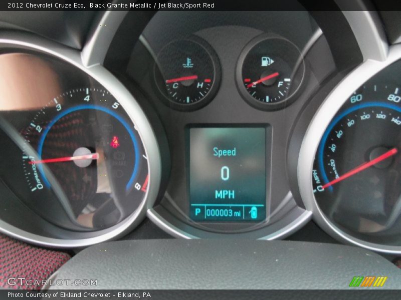 Black Granite Metallic / Jet Black/Sport Red 2012 Chevrolet Cruze Eco