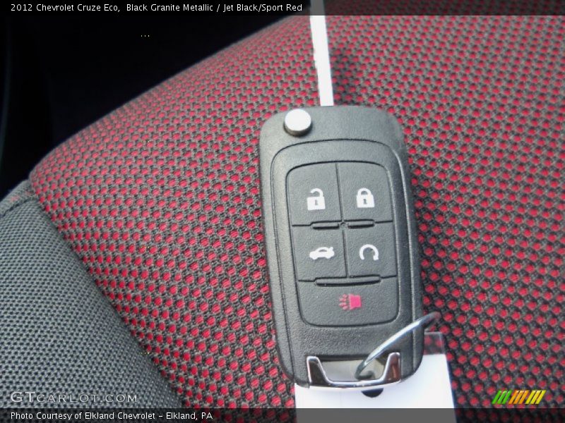 Black Granite Metallic / Jet Black/Sport Red 2012 Chevrolet Cruze Eco
