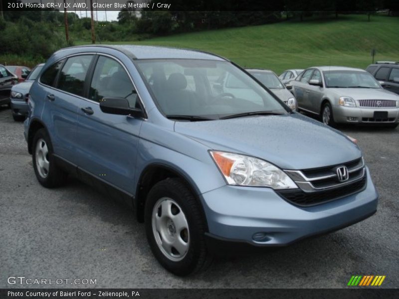 Glacier Blue Metallic / Gray 2010 Honda CR-V LX AWD