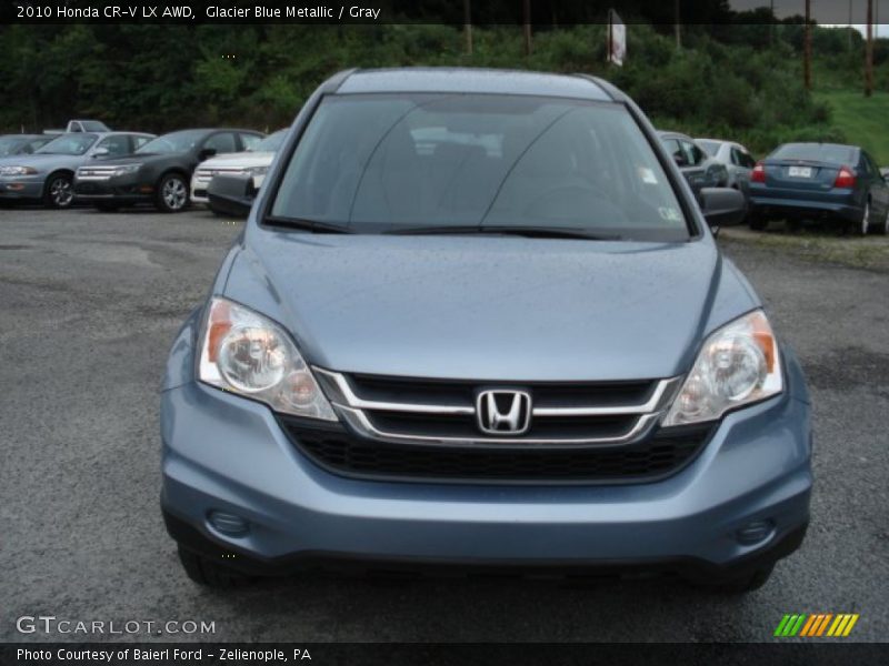 Glacier Blue Metallic / Gray 2010 Honda CR-V LX AWD