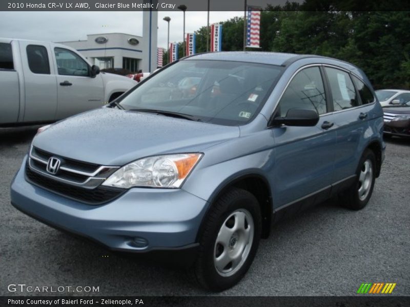 Glacier Blue Metallic / Gray 2010 Honda CR-V LX AWD
